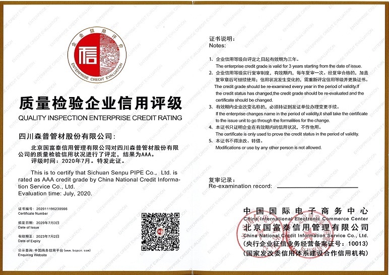 企业信誉品级证书