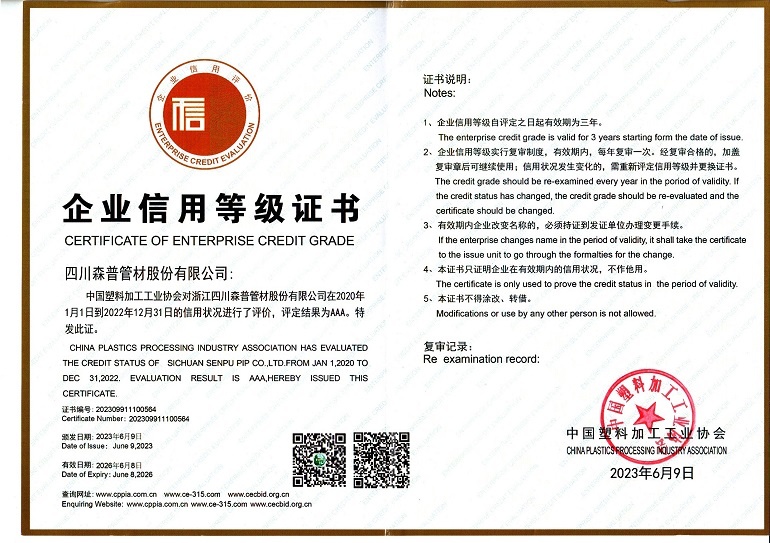 企业信誉品级证书